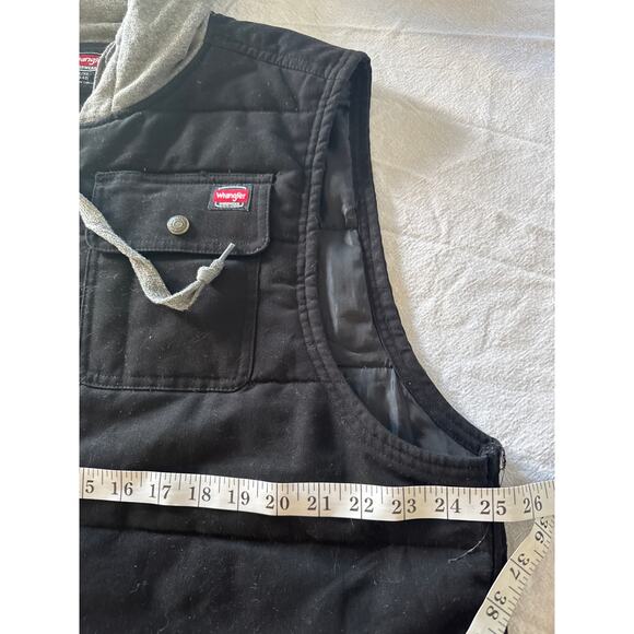 Wrangler Workwear Jacket Men’s XL (46-48) Black Hooded Lined Coat - Picture 3 of 6